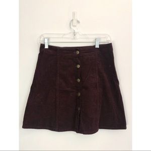 Dark Berry Corduroy Skirt